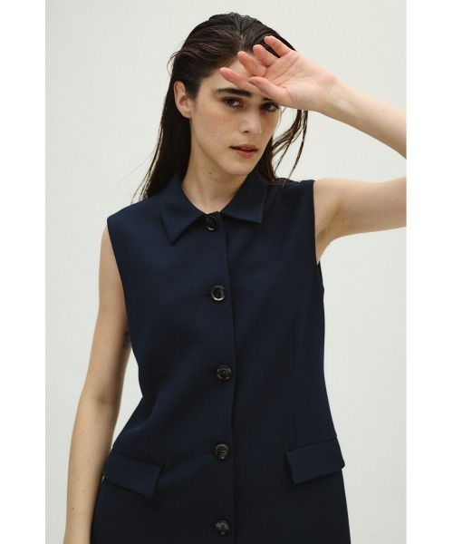 RIM.ARK（リムアーク）の「Classy sleeveless tops クラッシースリーブレストップス（シャツ/ブラウス・レディース・ライトカーキ/ダークネイビー/ブラック・FREE）」の6枚目の写真