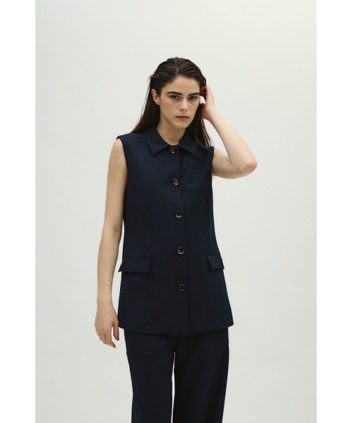 RIM.ARK（リムアーク）の「Classy sleeveless tops クラッシースリーブレストップス（シャツ/ブラウス・レディース・ライトカーキ/ダークネイビー/ブラック・FREE）」の8枚目の写真