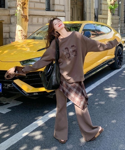 上下セット】ナンバリング スウェット×スウェットパンツ セットアップ