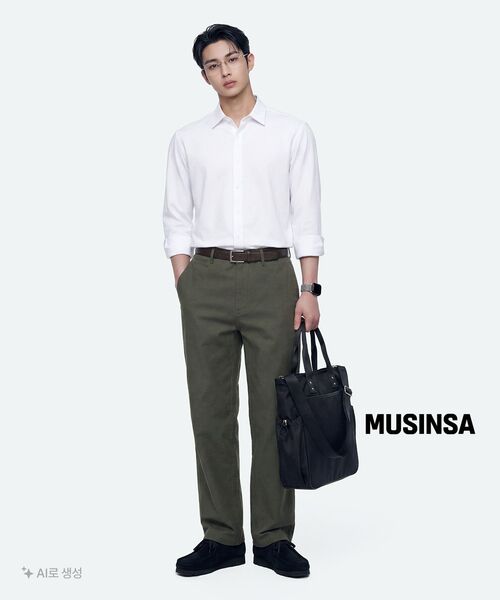 MUSINSA STANDARD（ムシンサスタンダード）の「ホワイトサテンオフィサーパンツ[カーキ]（その他パンツ・メンズ・その他・40/31/33/26/27/28/29/38/42/36/34/32/30）」の12枚目の写真