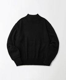 RED CROSS MOCK NECK KNIT_BLACK