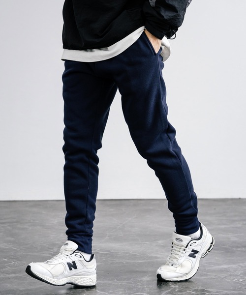 Rocky Monroe（ロッキーモンロー）の「綿タッチ裏起毛イージージョガーパンツ/コットンタッチスウェットパンツ（スウェットパンツ・メンズ・ブラック/ネイビー/グレイッシュベージュ/杢グレー/チャコール・M/L/XL）」の5枚目の写真
