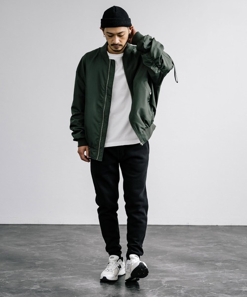 Rocky Monroe（ロッキーモンロー）の「綿タッチ裏起毛イージージョガーパンツ/コットンタッチスウェットパンツ（スウェットパンツ・メンズ・ブラック/ネイビー/グレイッシュベージュ/杢グレー/チャコール・M/L/XL）」の9枚目の写真