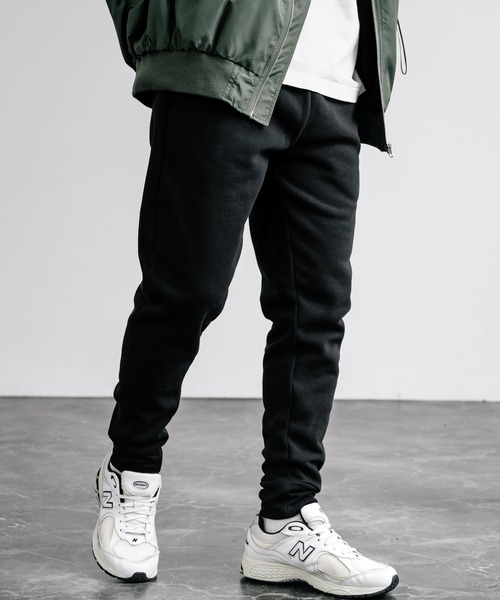 Rocky Monroe（ロッキーモンロー）の「綿タッチ裏起毛イージージョガーパンツ/コットンタッチスウェットパンツ（スウェットパンツ・メンズ・ブラック/ネイビー/グレイッシュベージュ/杢グレー/チャコール・M/L/XL）」の11枚目の写真