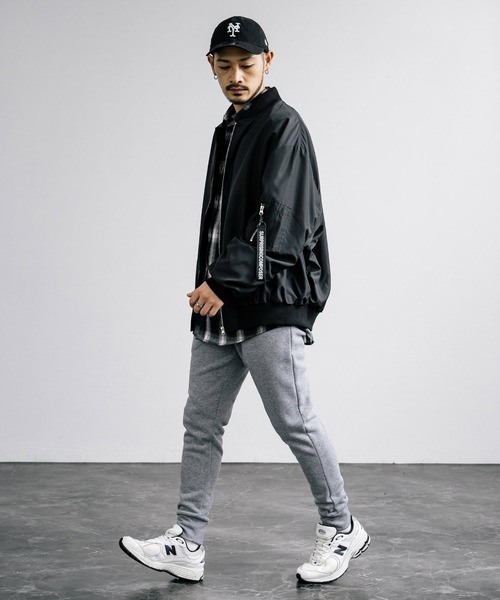 Rocky Monroe（ロッキーモンロー）の「綿タッチ裏起毛イージージョガーパンツ/コットンタッチスウェットパンツ（スウェットパンツ・メンズ・ブラック/ネイビー/グレイッシュベージュ/杢グレー/チャコール・M/L/XL）」の16枚目の写真