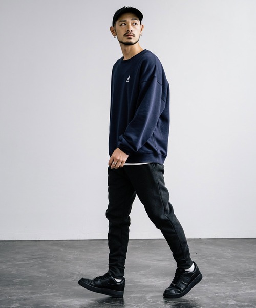 Rocky Monroe（ロッキーモンロー）の「綿タッチ裏起毛イージージョガーパンツ/コットンタッチスウェットパンツ（スウェットパンツ・メンズ・ブラック/ネイビー/グレイッシュベージュ/杢グレー/チャコール・M/L/XL）」の19枚目の写真