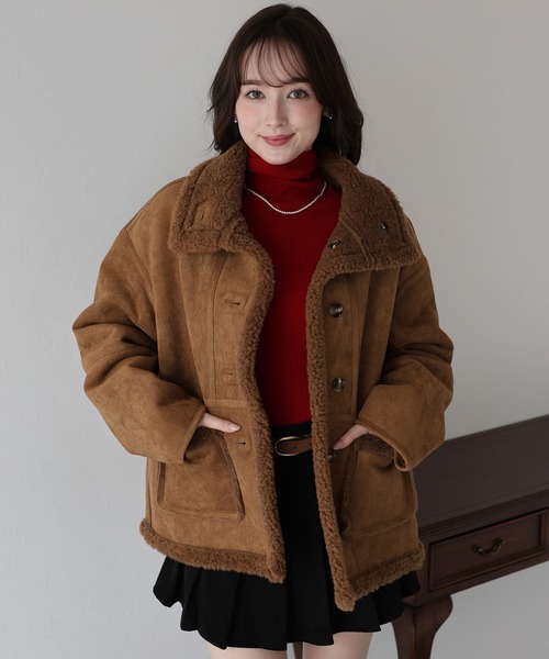 BLUEEAST（ブルーイースト）の「リバーシブルボアムートンコート（ムートンコート・レディース・キャメル/ベージュ・MEDIUM）」の11枚目の写真