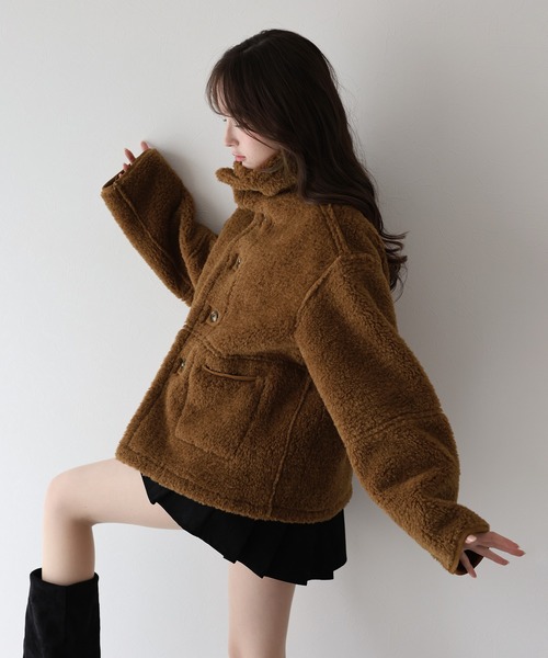 BLUEEAST（ブルーイースト）の「リバーシブルボアムートンコート（ムートンコート・レディース・キャメル/ベージュ・MEDIUM）」の15枚目の写真