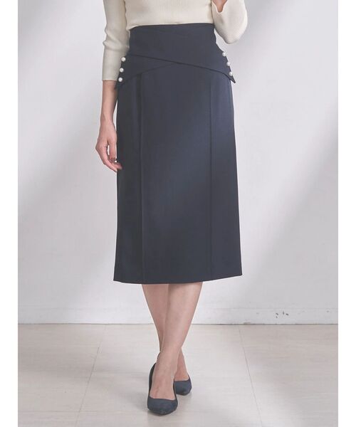 TONAL(トーナル)の「クロスパールタイトスカート(スカート・レディース・ベージュ/ネイビー/ブラウン・SMALL/MEDIUM)」の3枚目の写真