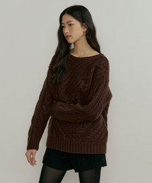 fishermans knot knit-brown