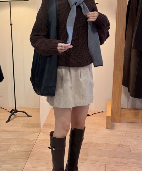 LINGSEOUL(リングソウル)の「fishermans knot knit-brown(ニット/セーター・レディース・ブラウン・FREE)」の2枚目の写真