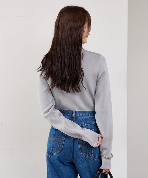 mystic(ミスティック)の「【4色展開 / さらっとした手触り】タートルニット(ニット/セーター・レディース・ブラック/グレー/オフホワイト/ピンク・FREE)」の14枚目の写真