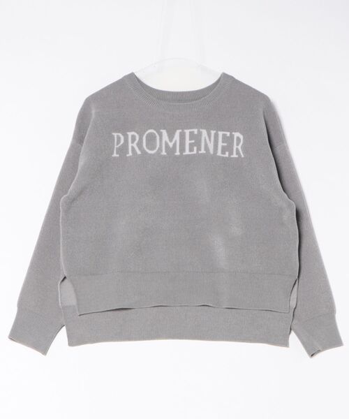 STRAWBERRY-FIELDS（ストロベリーフィールズ）の「ベロアライクモール_ベロアライクロゴミット（ニット/セーター・レディース・ライトグレー/ネイビー/イエロー・2）」の16枚目の写真