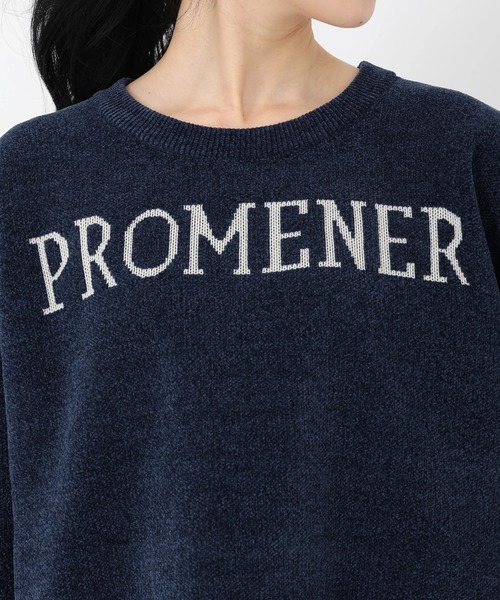 STRAWBERRY-FIELDS（ストロベリーフィールズ）の「ベロアライクモール_ベロアライクロゴミット（ニット/セーター・レディース・ライトグレー/ネイビー/イエロー・2）」の7枚目の写真