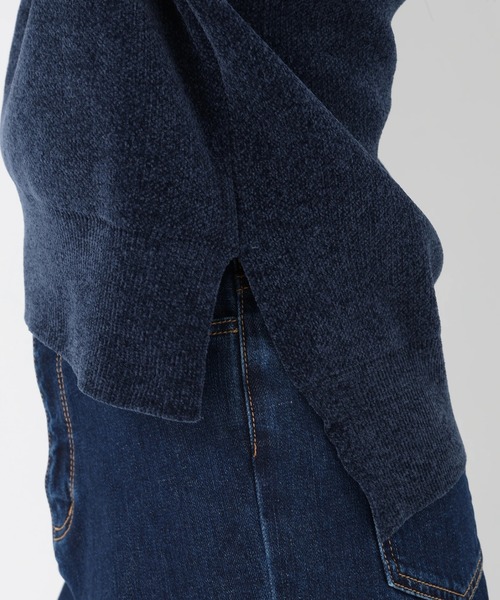 STRAWBERRY-FIELDS（ストロベリーフィールズ）の「ベロアライクモール_ベロアライクロゴミット（ニット/セーター・レディース・ライトグレー/ネイビー/イエロー・2）」の11枚目の写真