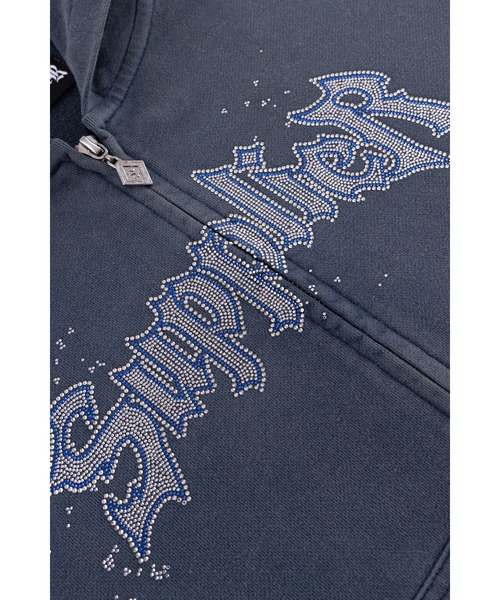 SUPPLIER(サプライヤー)の「ジップフーディ|Splash Rhinestone Iron Logo Zip Hoodie|SUPPLIER(パーカー・メンズ・ブラック/ネイビー・SMALL/MEDIUM/LARGE/X-LARGE/XX-LARGE)」の11枚目の写真