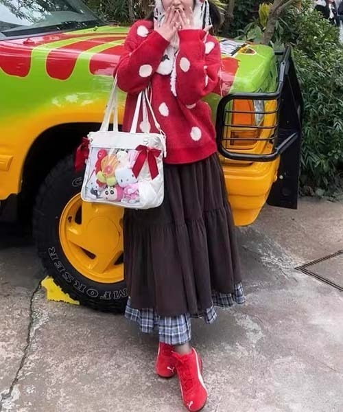 gossip!ロサンゼルス(ゴシップロサンゼルス)の「Y2K レイヤリングデザイン フリルスカート ティアードスカート(スカート・レディース・ブラック/ブラウン/グレー・FREE)」の16枚目の写真