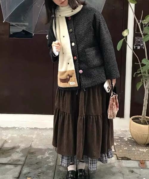 gossip!ロサンゼルス(ゴシップロサンゼルス)の「Y2K レイヤリングデザイン フリルスカート ティアードスカート(スカート・レディース・ブラック/ブラウン/グレー・FREE)」の19枚目の写真