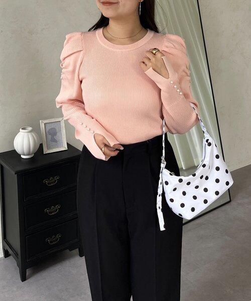 prose verse(プロズヴェール)の「袖パールパフスリーブリブニット(ニット/セーター・レディース・ブラック/ピンク/ホワイト系その他/オフホワイト・LARGE/MEDIUM)」の18枚目の写真