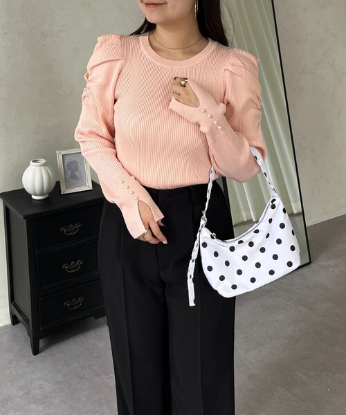 prose verse(プロズヴェール)の「袖パールパフスリーブリブニット(ニット/セーター・レディース・ブラック/ピンク/ホワイト系その他/オフホワイト・LARGE/MEDIUM)」の20枚目の写真