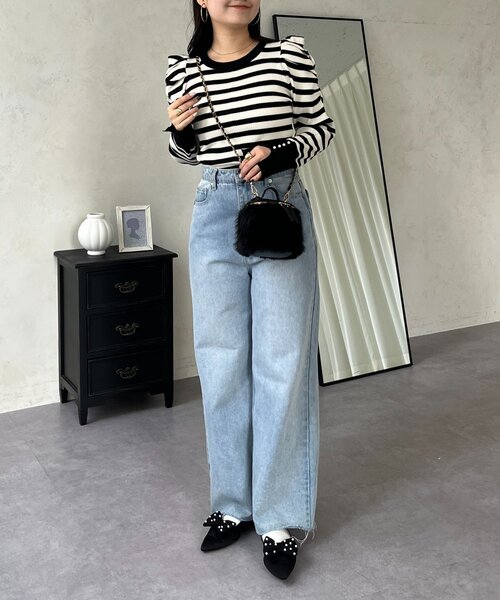 prose verse(プロズヴェール)の「袖パールパフスリーブリブニット(ニット/セーター・レディース・ブラック/ピンク/ホワイト系その他/オフホワイト・LARGE/MEDIUM)」の8枚目の写真