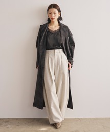 AIC.（エーアイシー）の「ヘリンボーンストライプレザーコンビトレンチコート（トレンチコート）」