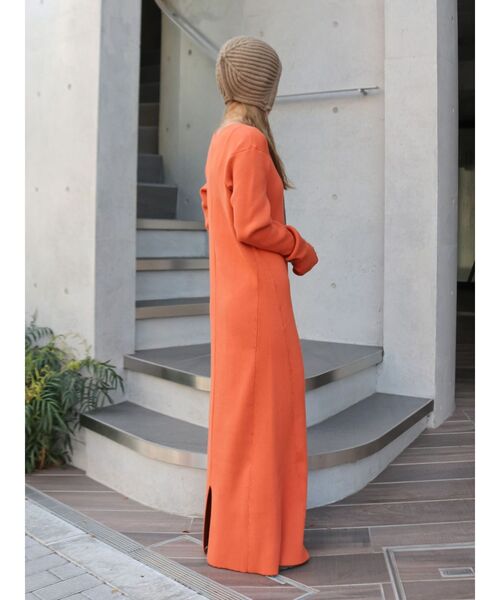 Ungrid（アングリッド）の「ヘンリーネックニットワンピース（ワンピース・レディース・ブラック/オレンジ/ライトグレー・FREE）」の10枚目の写真