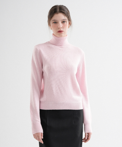 Cashmere Turtleneck Sweater (Pink)（ニット/セーター）｜VLETI