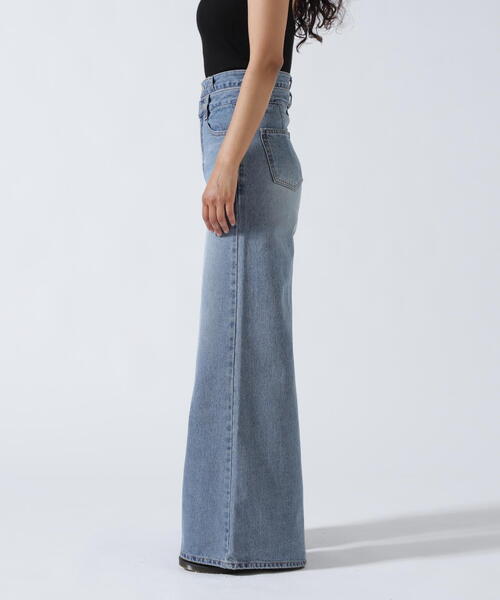 ROYAL FLASH（ロイヤルフラッシュ）の「MITSUKI/ミツキ/Ｗウエストデニムパンツ（デニムパンツ・レディース・ブルー・M/S）」の4枚目の写真