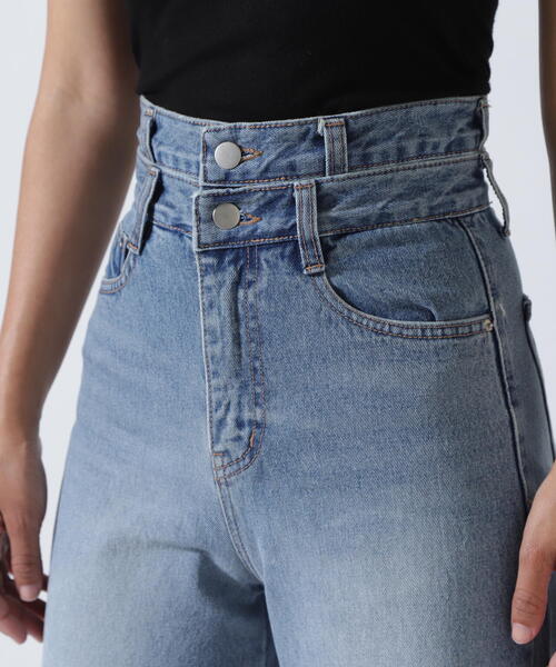 ROYAL FLASH（ロイヤルフラッシュ）の「MITSUKI/ミツキ/Ｗウエストデニムパンツ（デニムパンツ・レディース・ブルー・M/S）」の6枚目の写真