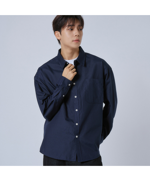 LXT（エルエックスティー）の「オックスフォードソリッドポケットオーバーシャツ[ネイビー]（シャツ/ブラウス・メンズ・その他・1(M)/2(L)/3(XL)）」の2枚目の写真