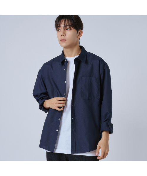 LXT（エルエックスティー）の「オックスフォードソリッドポケットオーバーシャツ[ネイビー]（シャツ/ブラウス・メンズ・その他・1(M)/2(L)/3(XL)）」の3枚目の写真