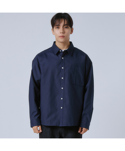 LXT（エルエックスティー）の「オックスフォードソリッドポケットオーバーシャツ[ネイビー]（シャツ/ブラウス・メンズ・その他・1(M)/2(L)/3(XL)）」の4枚目の写真