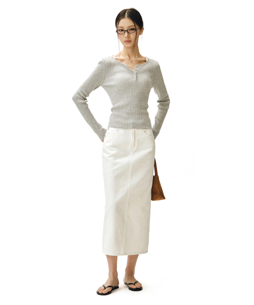 DECET WOMEN（デケット ウーマン）の「シグネチャーロングスカート DCSK003アイボリー（スカート・レディース・その他・SMALL/MEDIUM/LARGE/X-SMALL）」の5枚目の写真