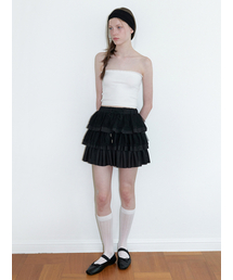 bloom layered cancan skirt - black