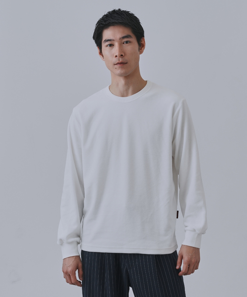 B.C STOCK（ベーセーストック）の「HEAT LAYER ベロア クルーロングスリーブTシャツ（Tシャツ/カットソー・メンズ・ブラック系その他/ホワイト/ネイビー/チョコ・LARGE/MEDIUM）」の2枚目の写真