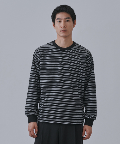 B.C STOCK（ベーセーストック）の「HEAT LAYER ベロア クルーロングスリーブTシャツ（Tシャツ/カットソー・メンズ・ブラック系その他/ホワイト/ネイビー/チョコ・LARGE/MEDIUM）」の6枚目の写真