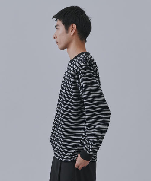 B.C STOCK（ベーセーストック）の「HEAT LAYER ベロア クルーロングスリーブTシャツ（Tシャツ/カットソー・メンズ・ブラック系その他/ホワイト/ネイビー/チョコ・LARGE/MEDIUM）」の7枚目の写真