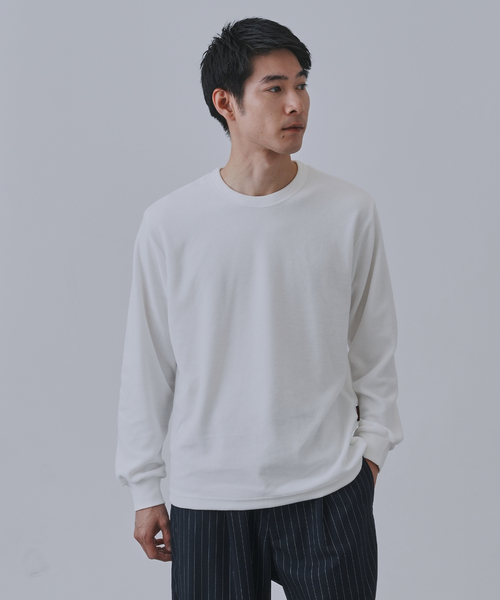 B.C STOCK（ベーセーストック）の「HEAT LAYER ベロア クルーロングスリーブTシャツ（Tシャツ/カットソー・メンズ・ブラック系その他/ホワイト/ネイビー/チョコ・LARGE/MEDIUM）」の10枚目の写真