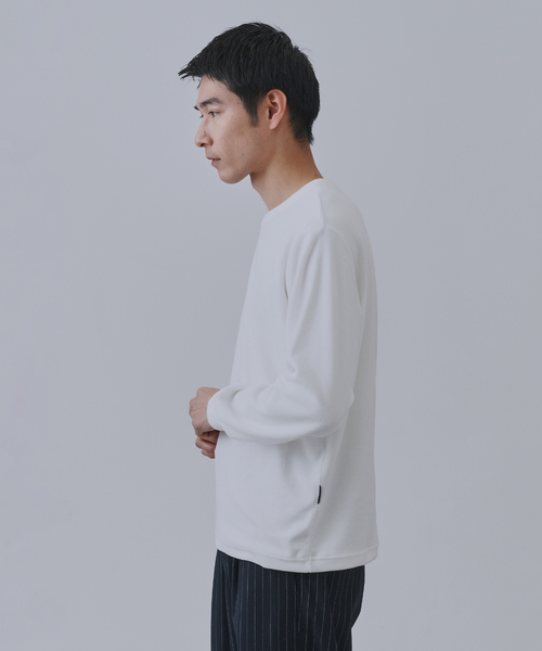 B.C STOCK（ベーセーストック）の「HEAT LAYER ベロア クルーロングスリーブTシャツ（Tシャツ/カットソー・メンズ・ブラック系その他/ホワイト/ネイビー/チョコ・LARGE/MEDIUM）」の11枚目の写真