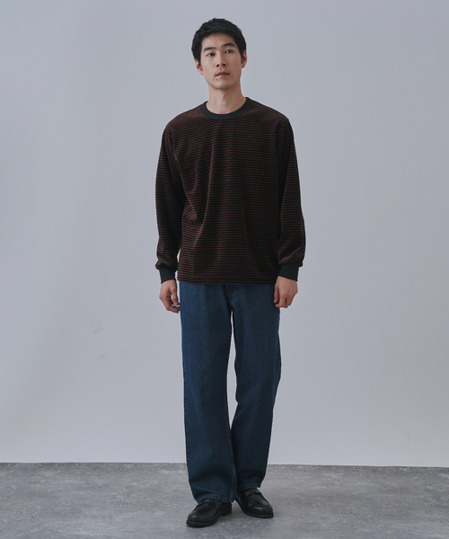 B.C STOCK（ベーセーストック）の「HEAT LAYER ベロア クルーロングスリーブTシャツ（Tシャツ/カットソー・メンズ・ブラック系その他/ホワイト/ネイビー/チョコ・LARGE/MEDIUM）」の13枚目の写真