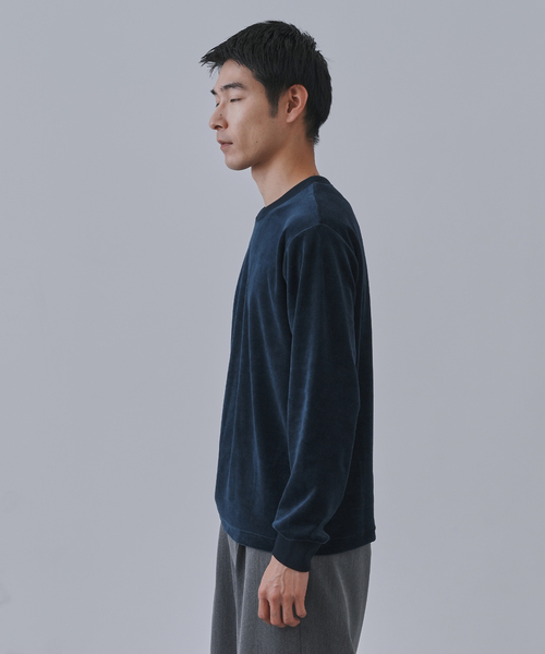 B.C STOCK（ベーセーストック）の「HEAT LAYER ベロア クルーロングスリーブTシャツ（Tシャツ/カットソー・メンズ・ブラック系その他/ホワイト/ネイビー/チョコ・LARGE/MEDIUM）」の19枚目の写真