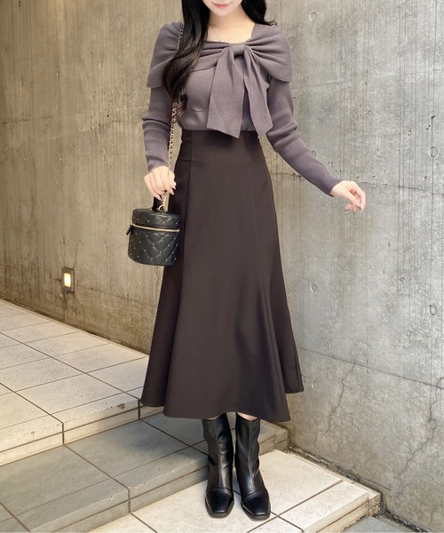 INGNI(イング)の「2wayオフショルニット(ニット/セーター・レディース・ブラック/オフホワイト/チャコールグレー/ボルドー・M)」の16枚目の写真