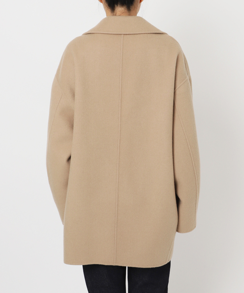 追加》souple wool ダブルフェイスミドルコート（ピーコート）｜SLOBE