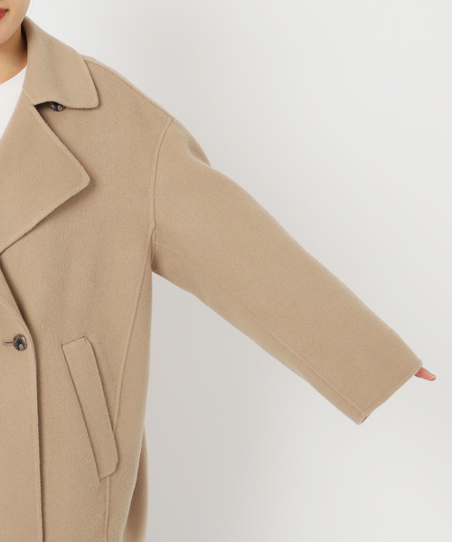 SLOBE IENA（スローブイエナ）の「《追加》souple wool ダブルフェイスミドルコート（ピーコート・レディース・キャメル/ネイビー・FREE）」の21枚目の写真