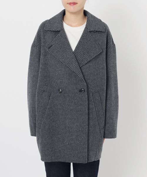 追加》souple wool ダブルフェイスミドルコート（ピーコート）｜SLOBE