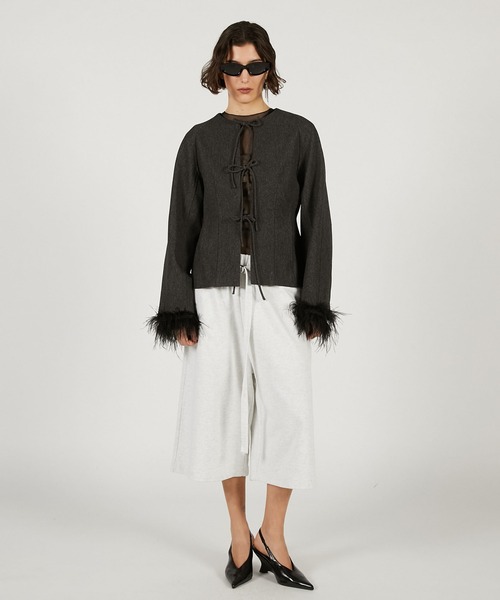 PRANK PROJECT（プランクプロジェクト）の「フェザートリムジャケット / Feather Trim Jacket（その他アウター・レディース・グレー/ブラック・FREE）」の11枚目の写真