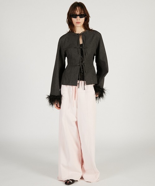 PRANK PROJECT（プランクプロジェクト）の「フェザートリムジャケット / Feather Trim Jacket（その他アウター・レディース・グレー/ブラック・FREE）」の9枚目の写真