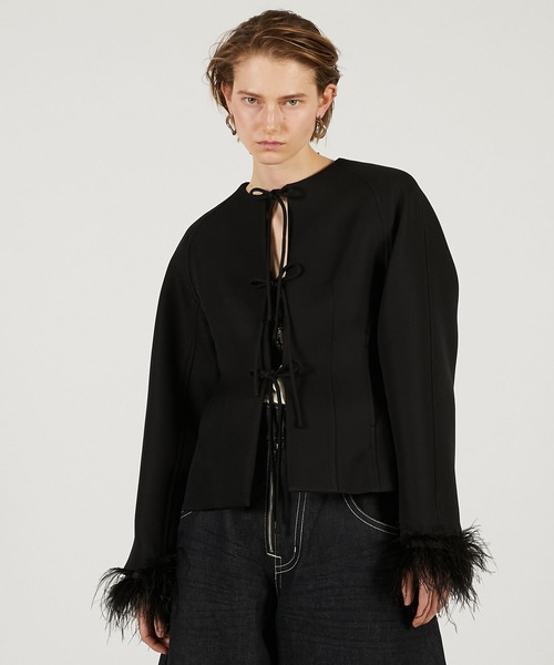 PRANK PROJECT（プランクプロジェクト）の「フェザートリムジャケット / Feather Trim Jacket（その他アウター・レディース・グレー/ブラック・FREE）」の18枚目の写真