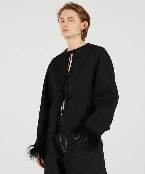 PRANK PROJECT（プランクプロジェクト）の「フェザートリムジャケット / Feather Trim Jacket（その他アウター・レディース・グレー/ブラック・FREE）」の19枚目の写真